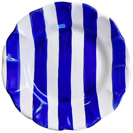 Blue 16 cm Stripe Plate