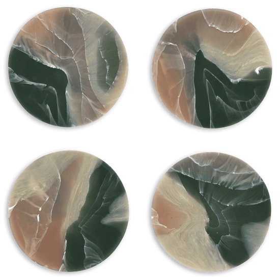 Recycled Plastic Set of 4 Gift-Boxed Coasters Sand Peony