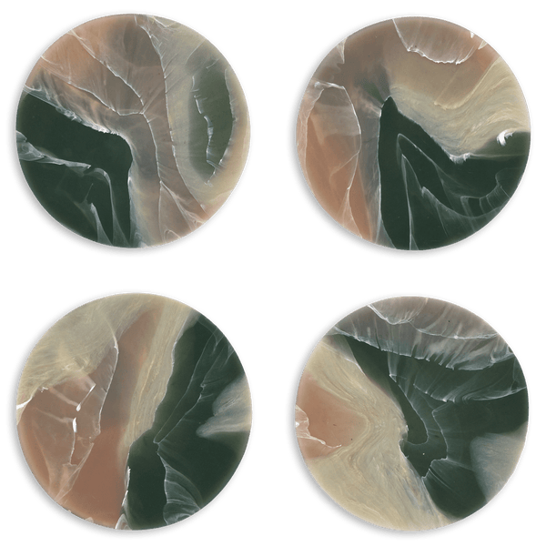 Recycled Plastic Set of 4 Gift-Boxed Coasters Sand Peony