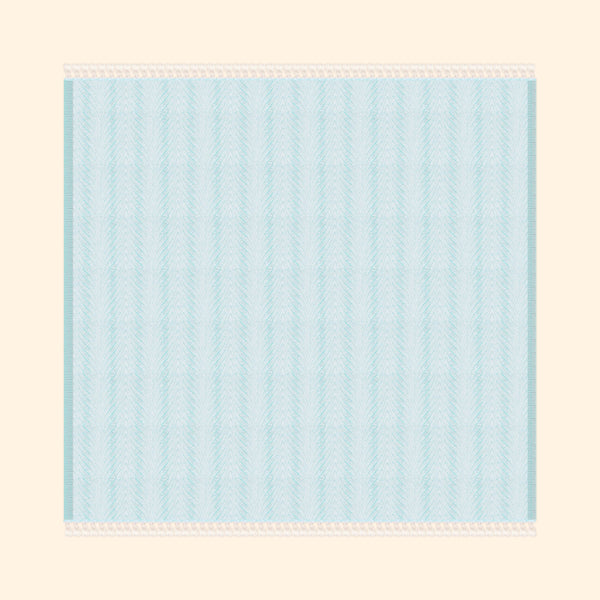 Yaprak Pure Cotton Blanket In Powder Blue