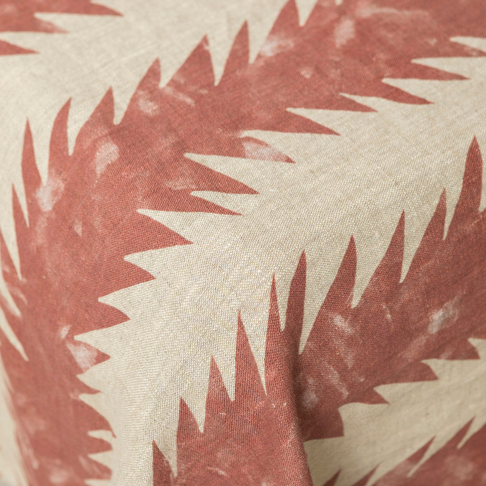 Natural Linen Atria Double Red Tablecloth