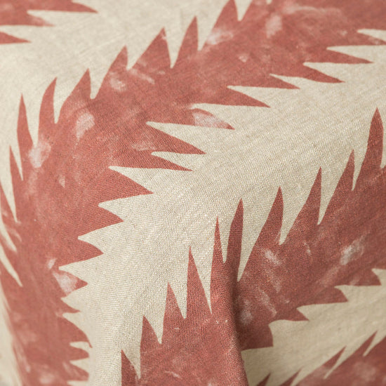 Natural Linen Atria Double Red Tablecloth