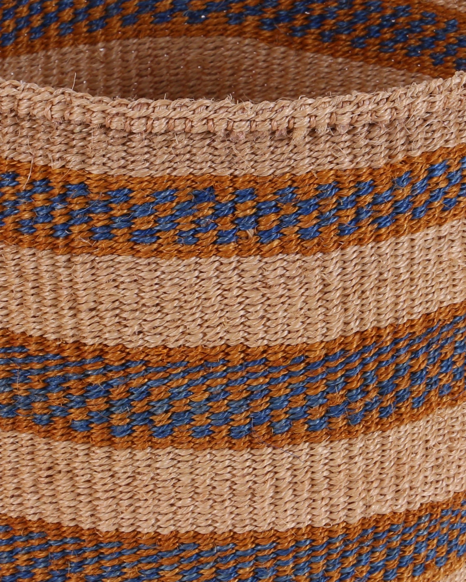 MBAVU: Medium Blue and Gold Sisal Basket