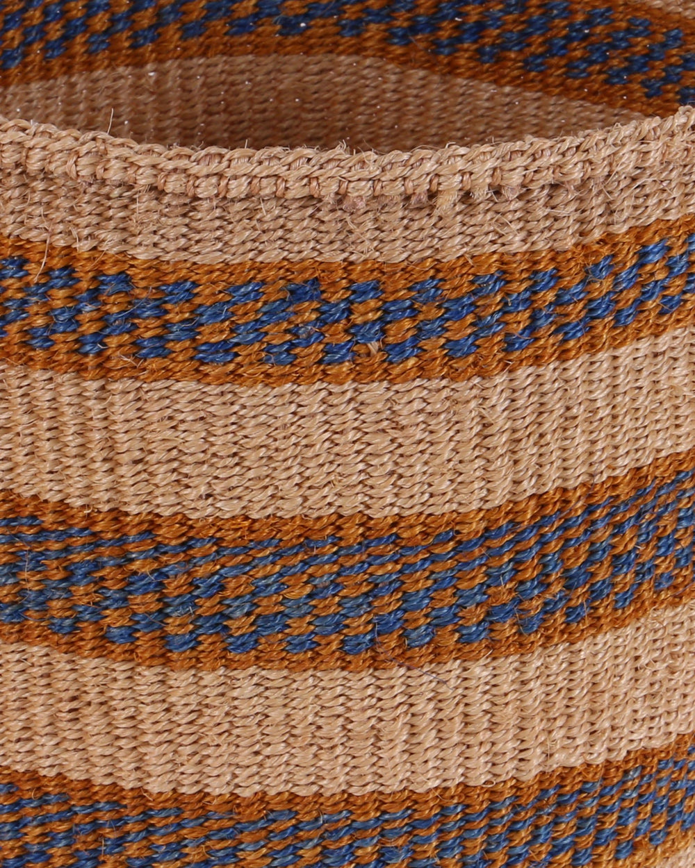MBAVU: Medium Blue and Gold Sisal Basket