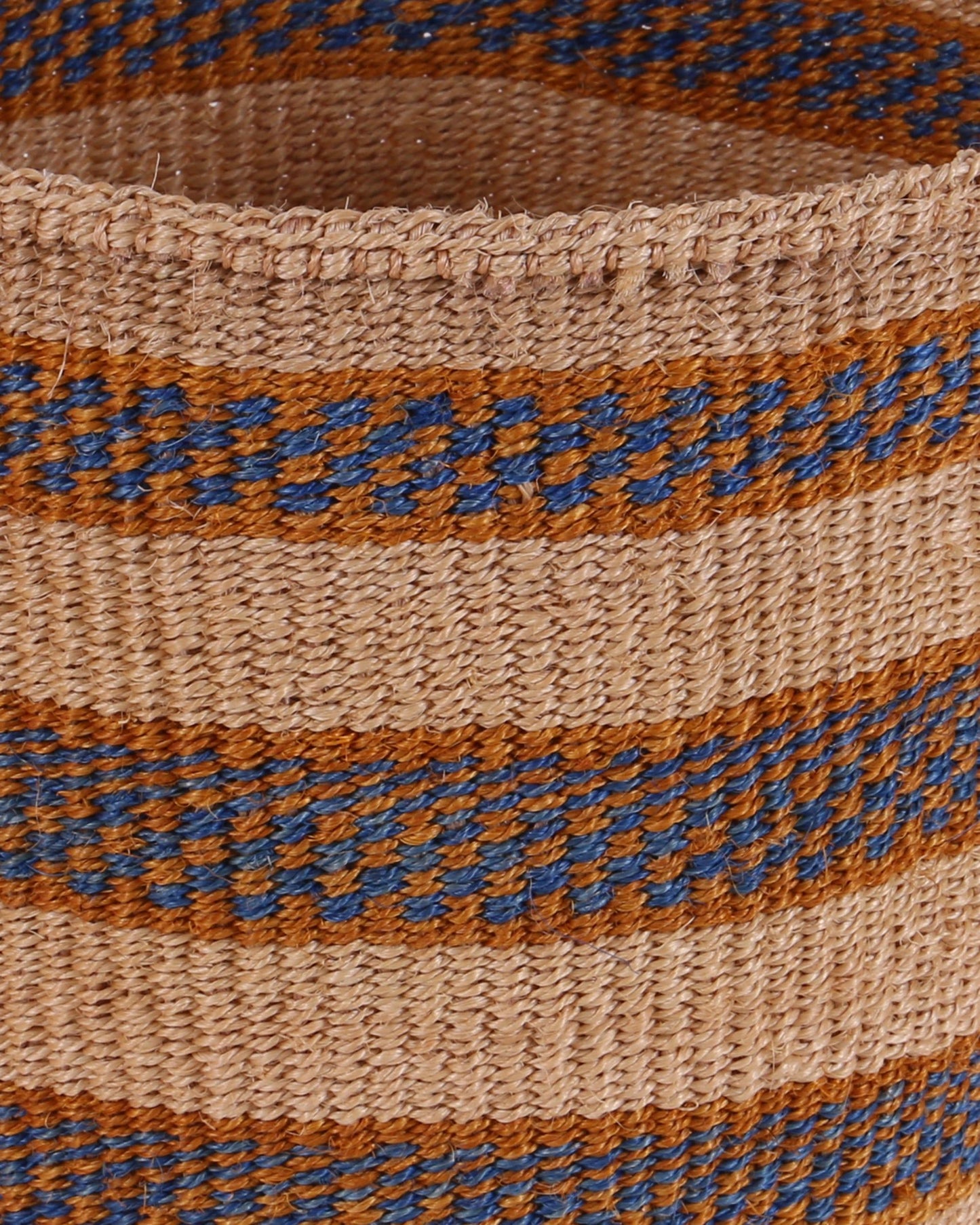 MBAVU: Medium Blue and Gold Sisal Basket
