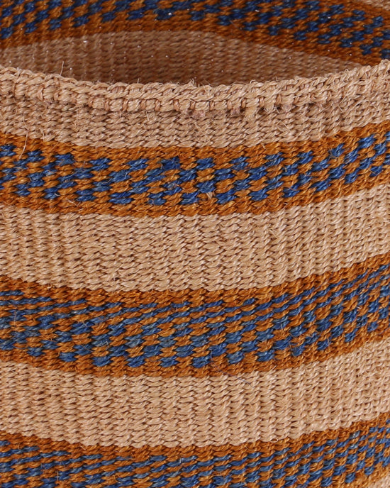MBAVU: Medium Blue and Gold Sisal Basket