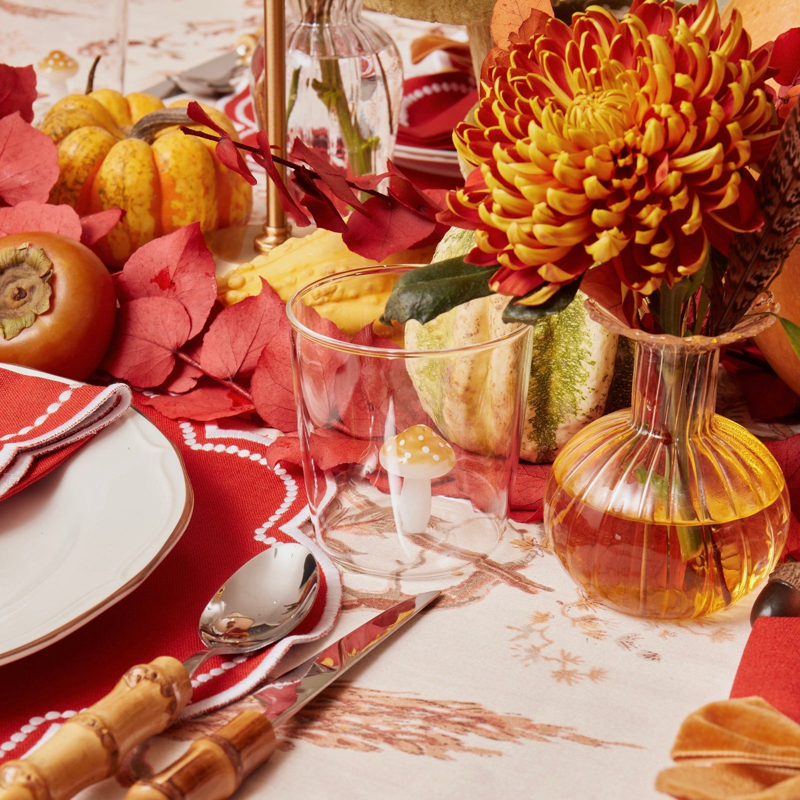 Orange Shroom Glasses (set of 4)