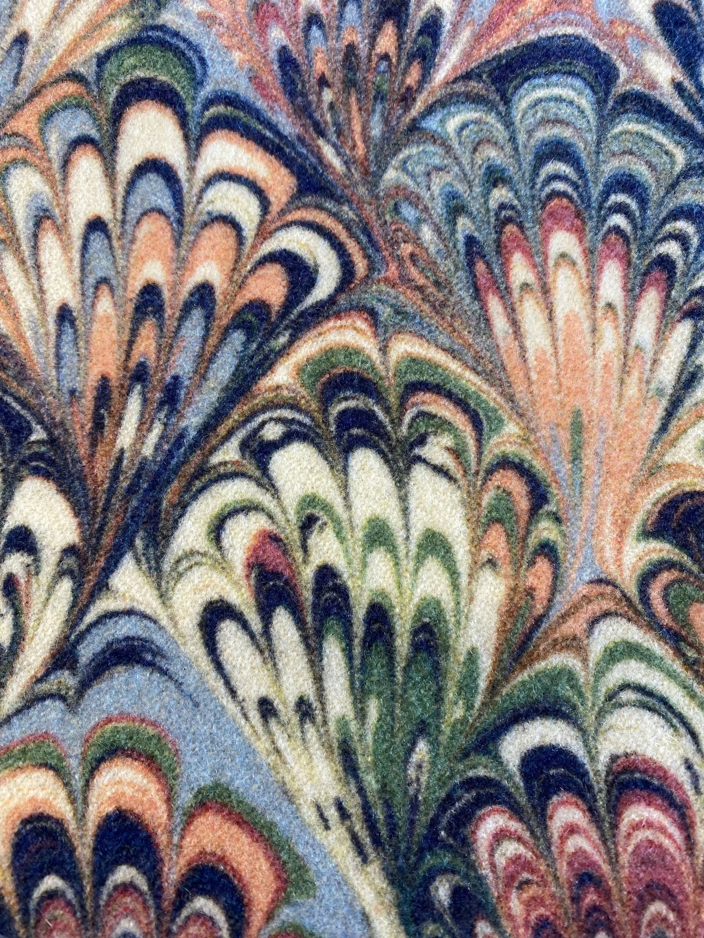 Marbled Fabric - 'Serpentine' Col: Summer - Wool Mix