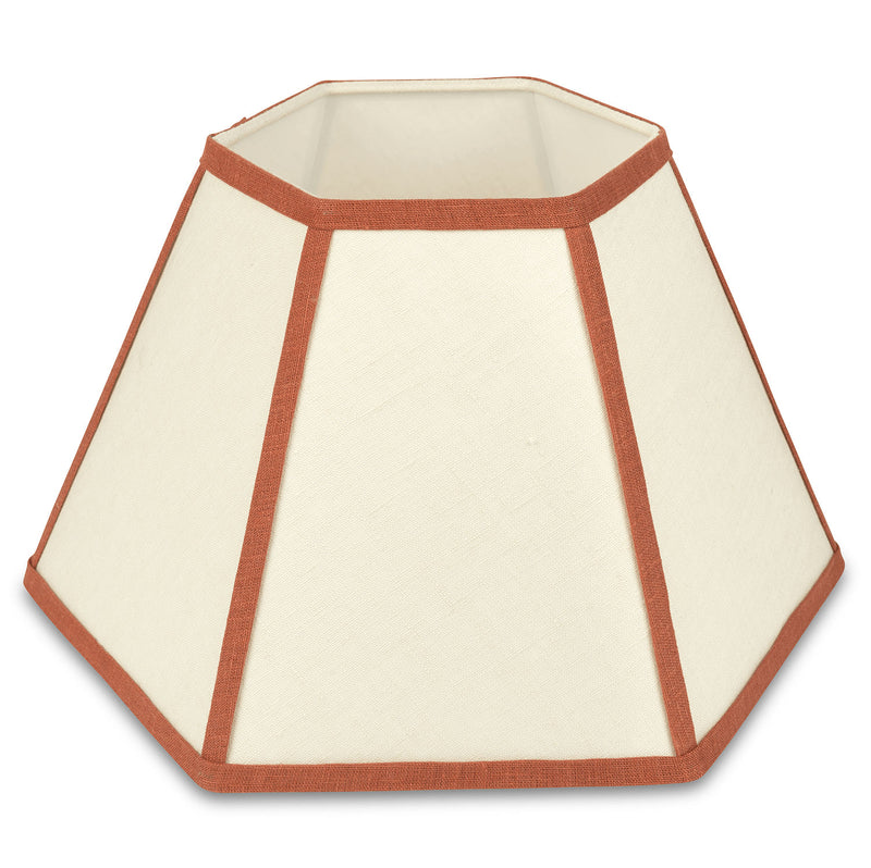 Made to Order Hexagonal Lampshade in Oatmeal with Contrast Trim