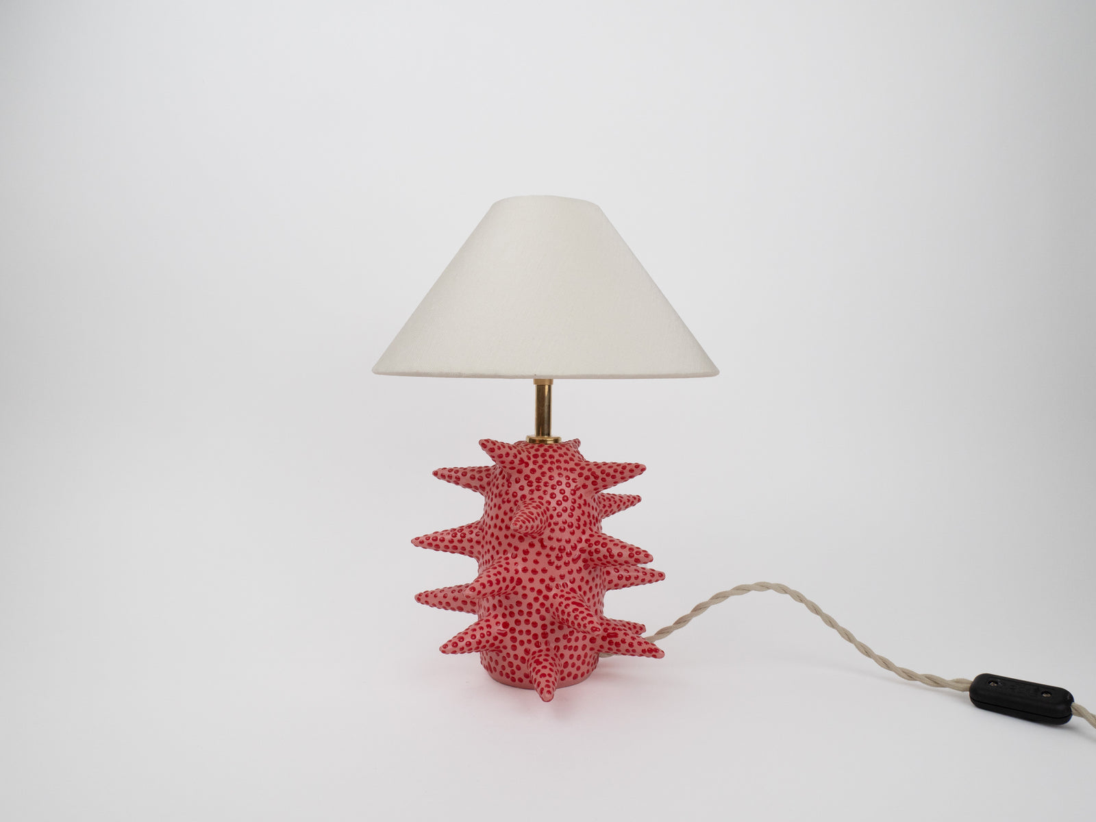 Tall 'Spike' Table Lamp - Pink & Red Dots