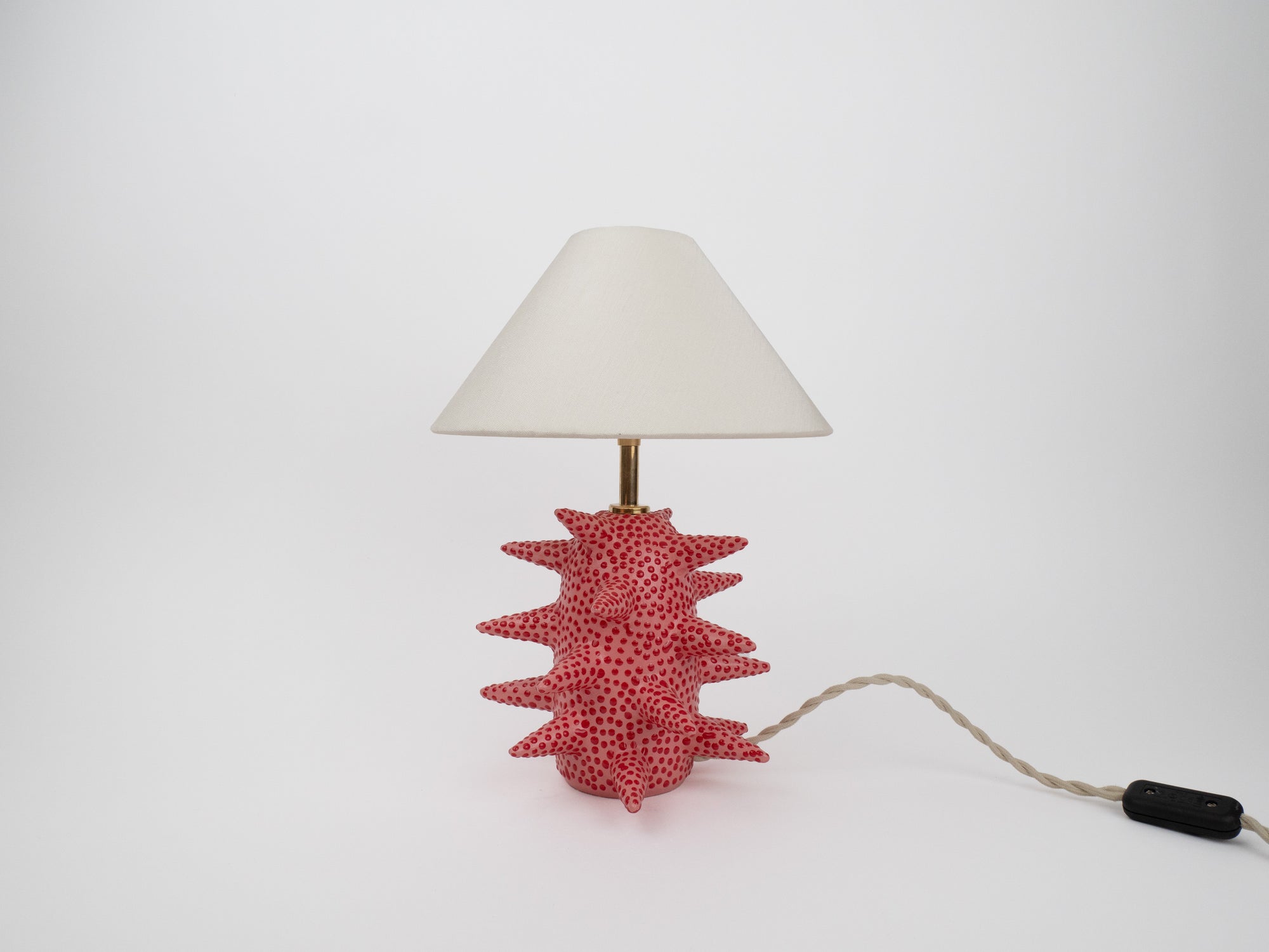 Tall 'Spike' Table Lamp - Pink & Red Dots