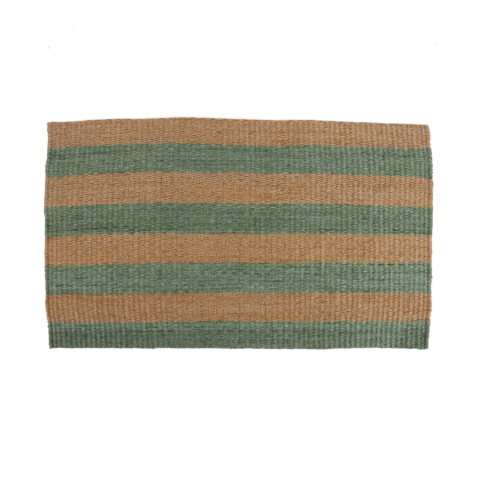 LENGO: Green & Brown Woven Sisal Doormat