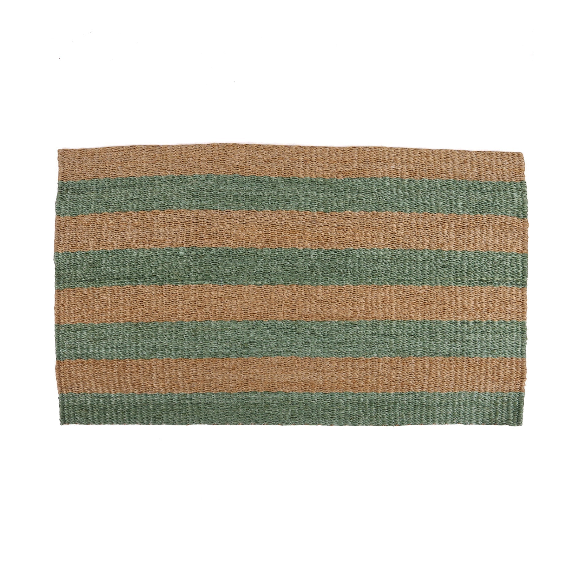 LENGO: Green & Brown Woven Sisal Doormat