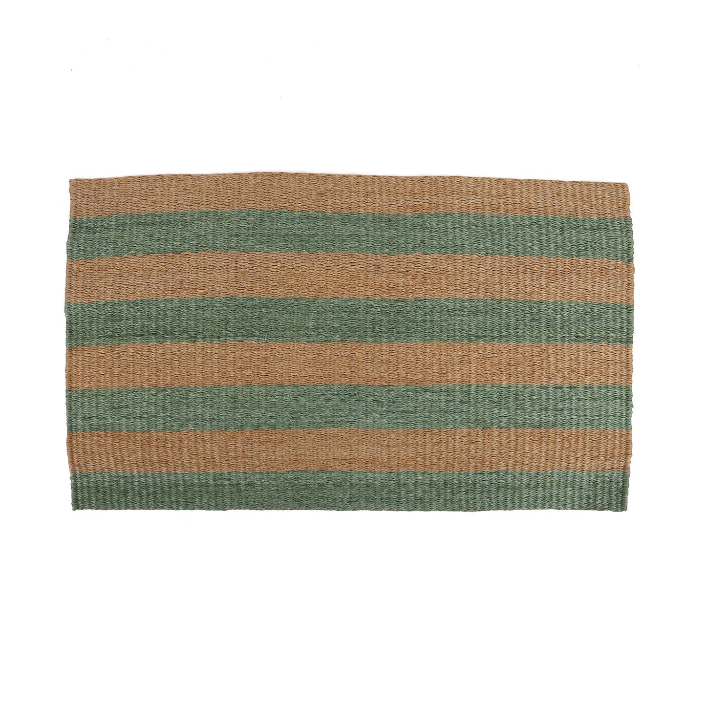 LENGO: Green & Brown Woven Sisal Doormat