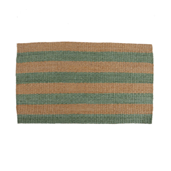 LENGO: Green & Brown Woven Sisal Doormat