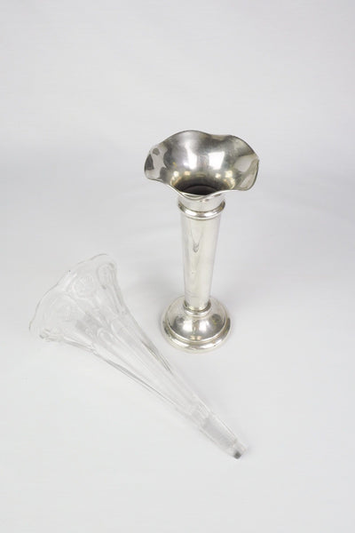 Silver Plate and Glass Bud Vase