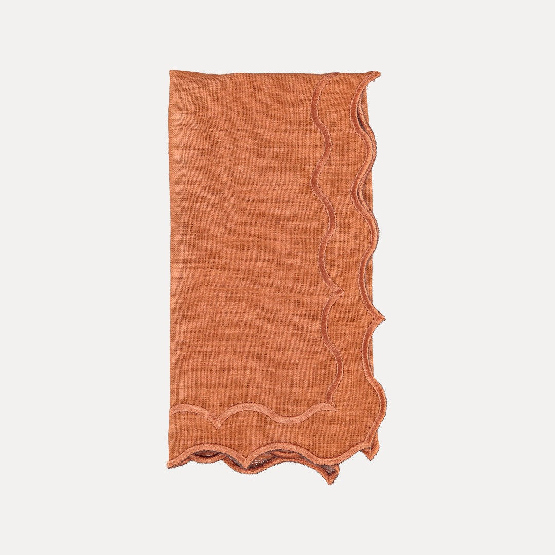 Navy Napkin, Terracotta With Terracotta