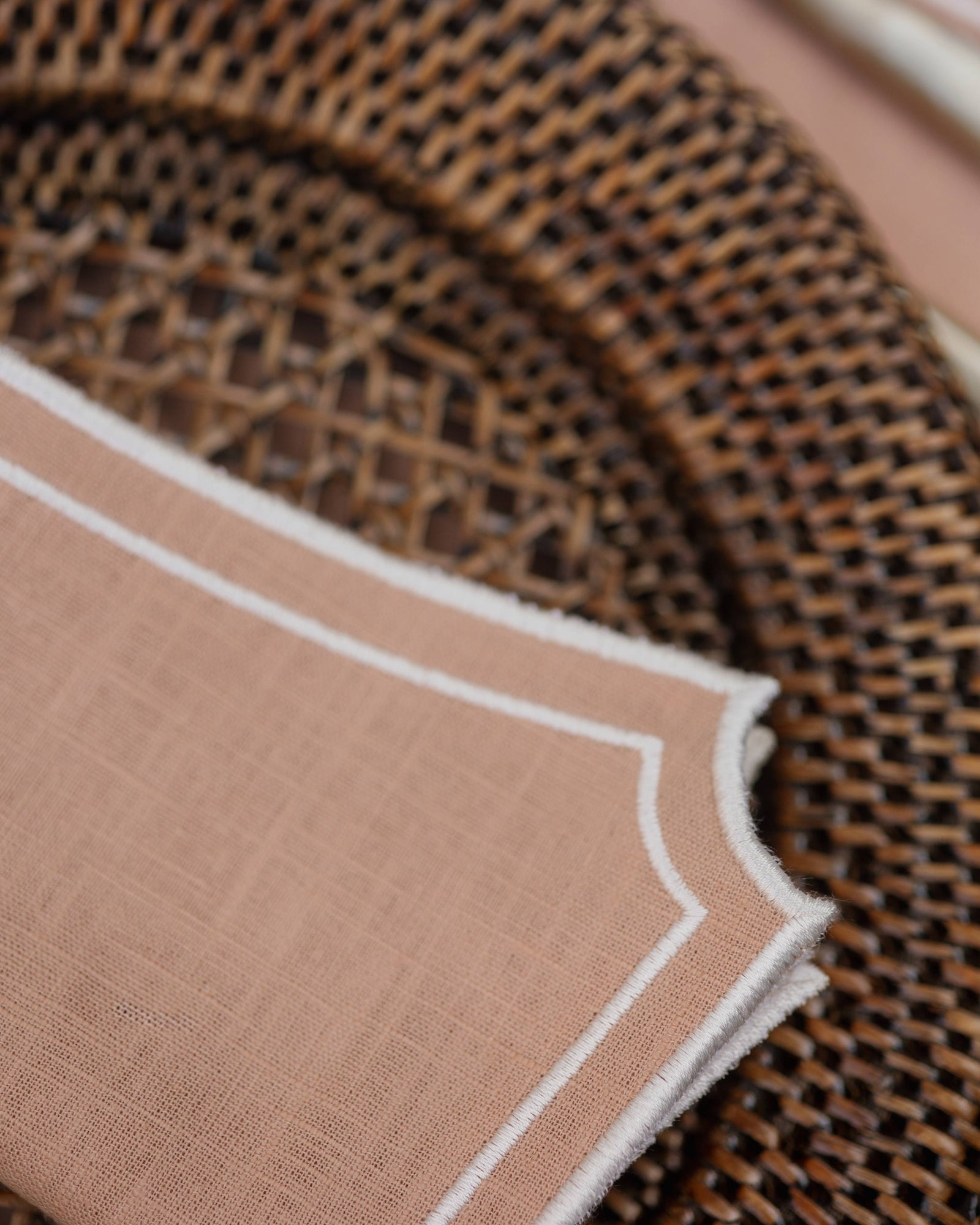 Sal Napkin, Pink with Champagne White