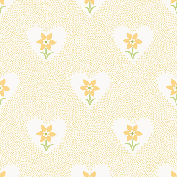 Daffodil Hearts Wallpaper - Yellow-