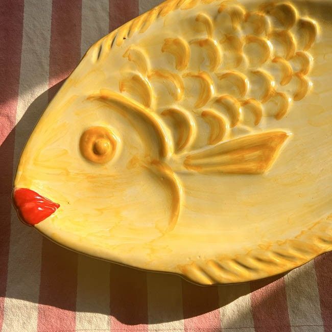 Baci Fish Platter 35 cm Yellow