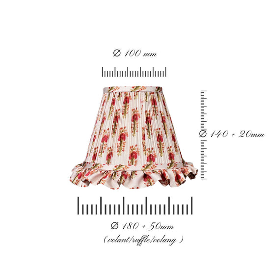 Athena Slim Rechargeable Table Lamp (Red flower ruffle)