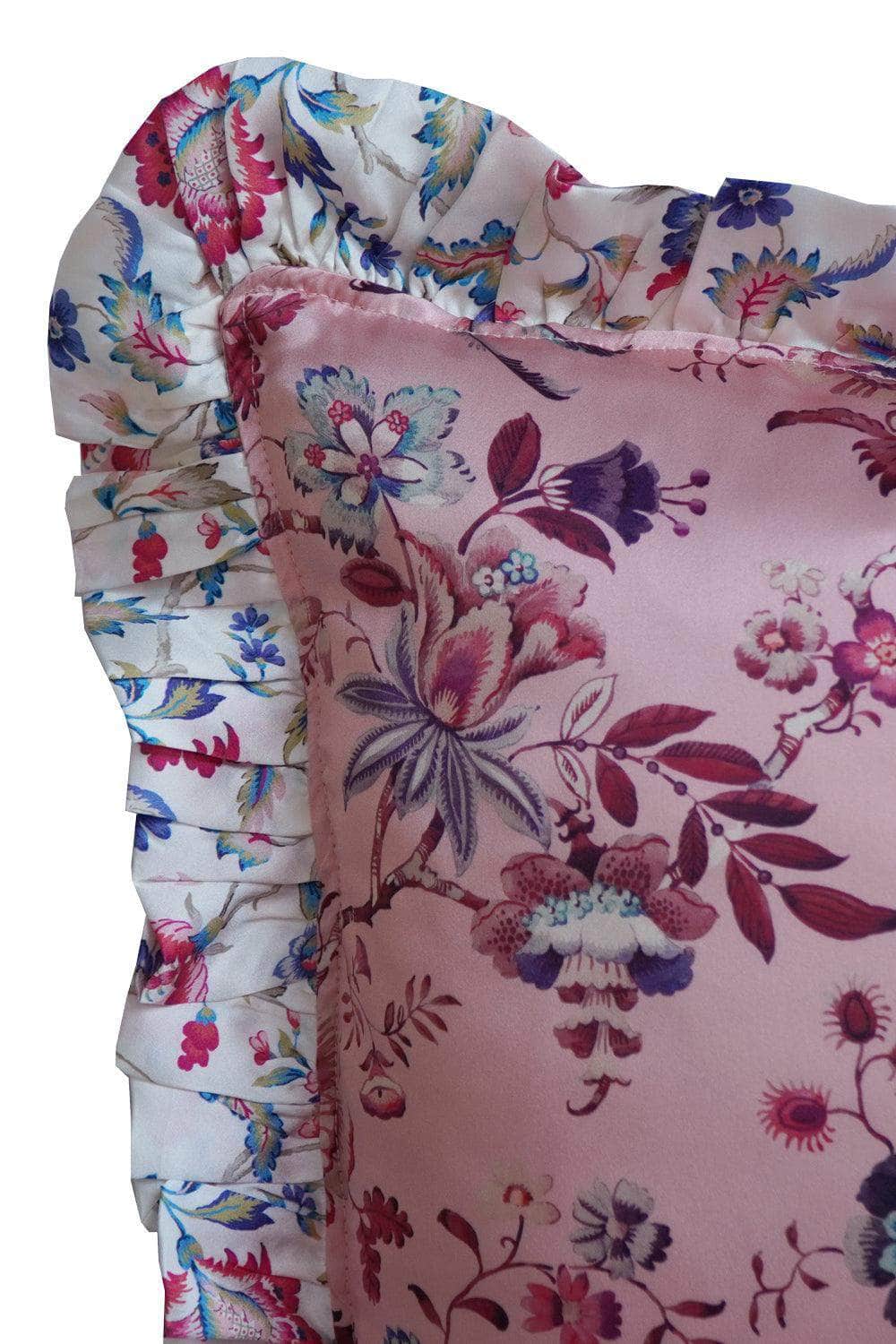 Silk Oblong Ruffle Cushion Made With Liberty Fabric Jannah & Eva Belle