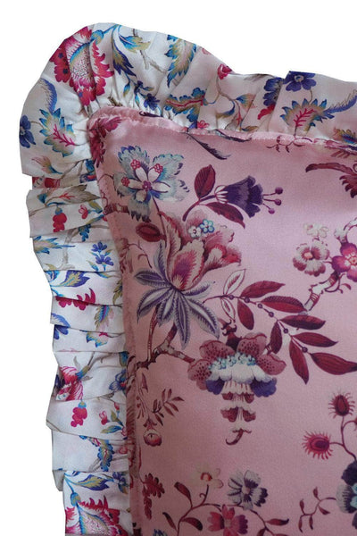 Silk Oblong Ruffle Cushion Made With Liberty Fabric Jannah & Eva Belle