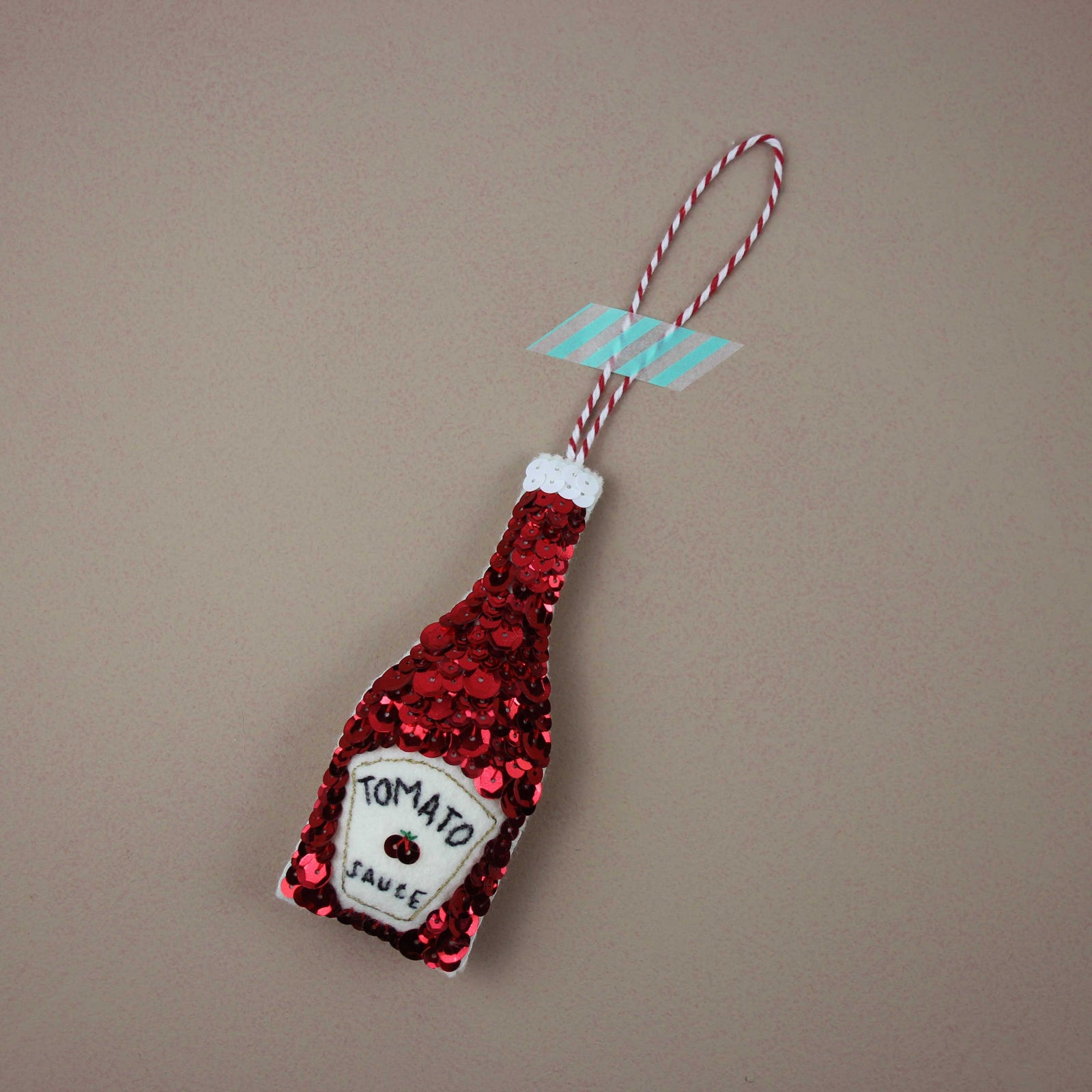 Ketchup Sequin Hanging Ornament