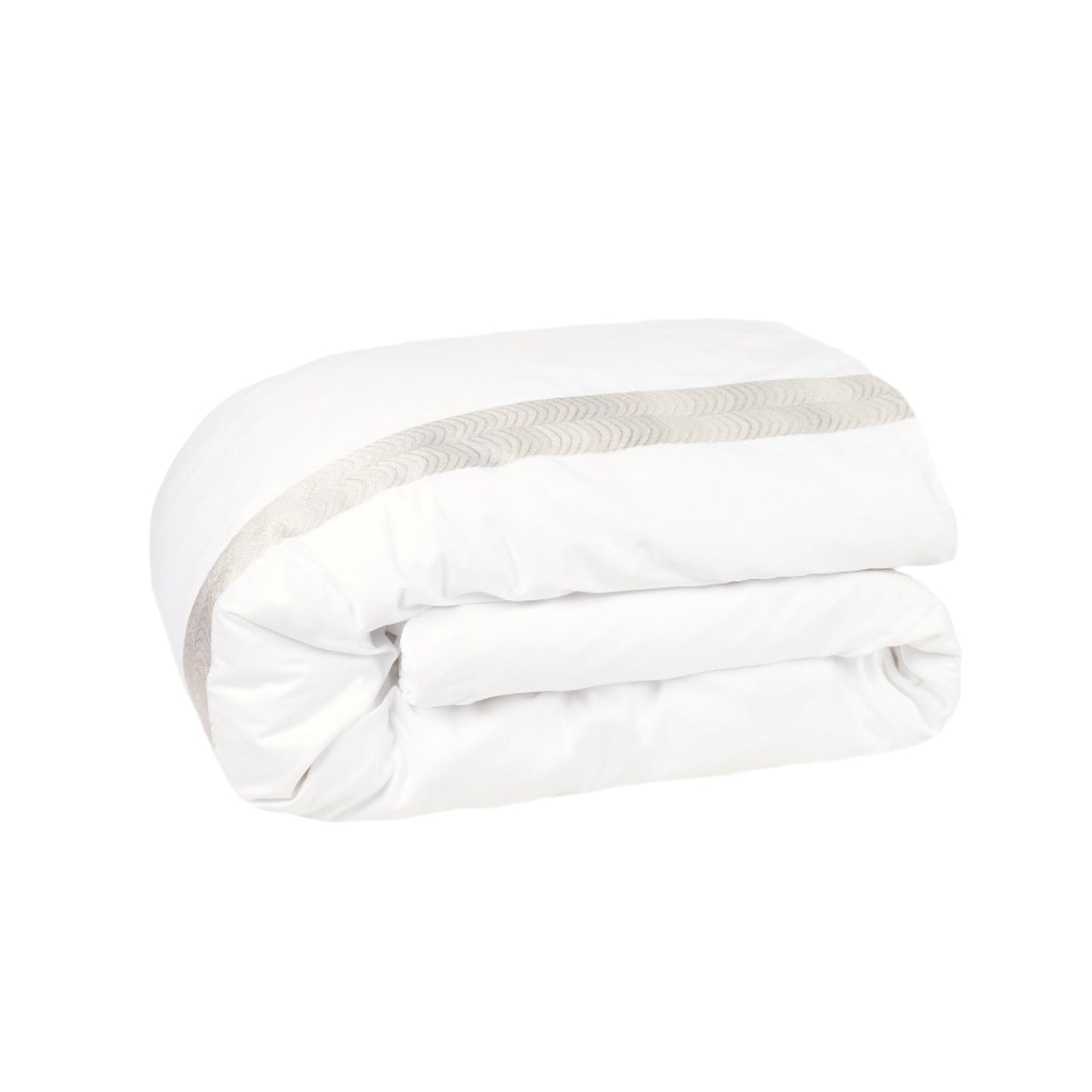 Simar Embroidered Duvet Cover - Classic White & Silver