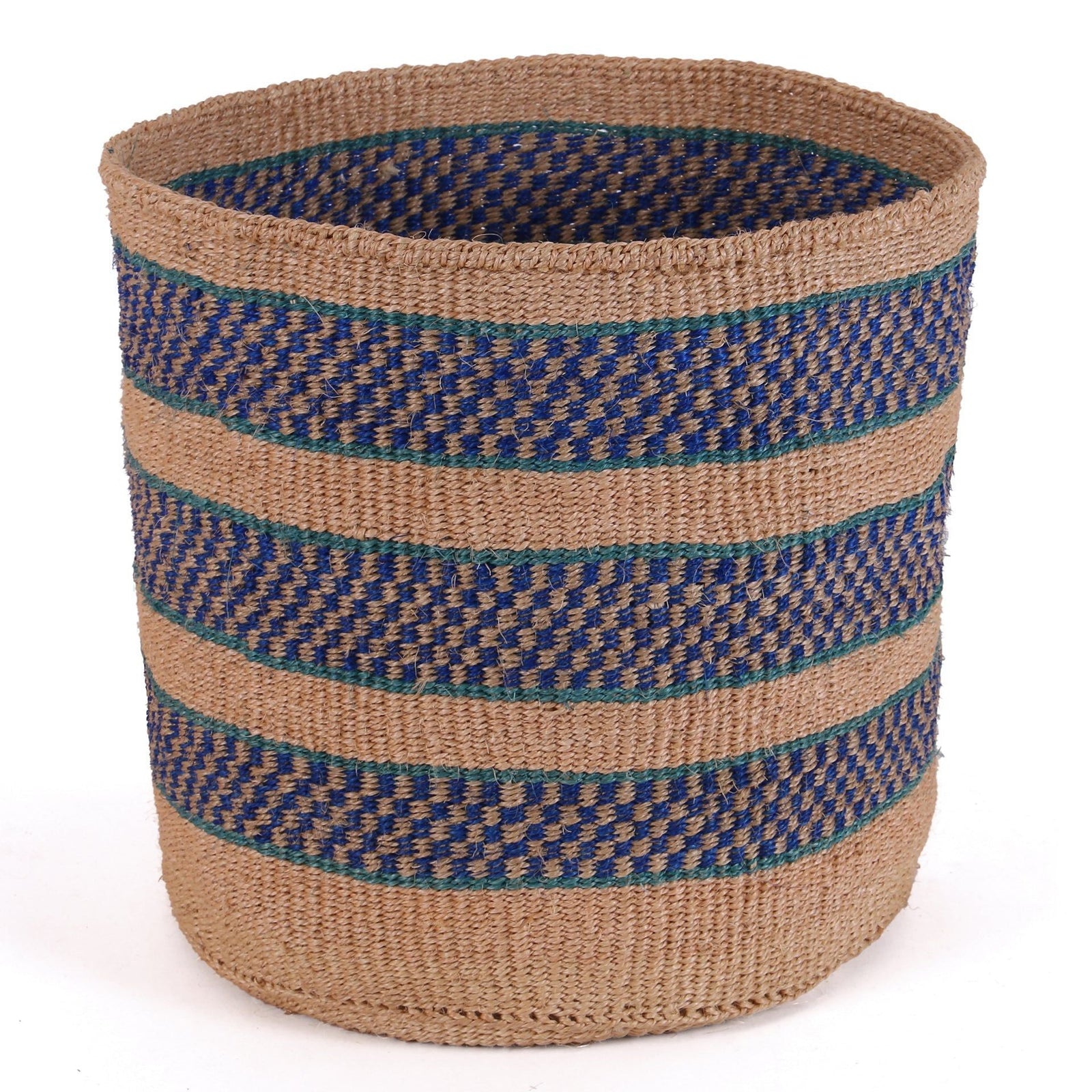 MOTO: Large Blue and Teal Sisal Basket