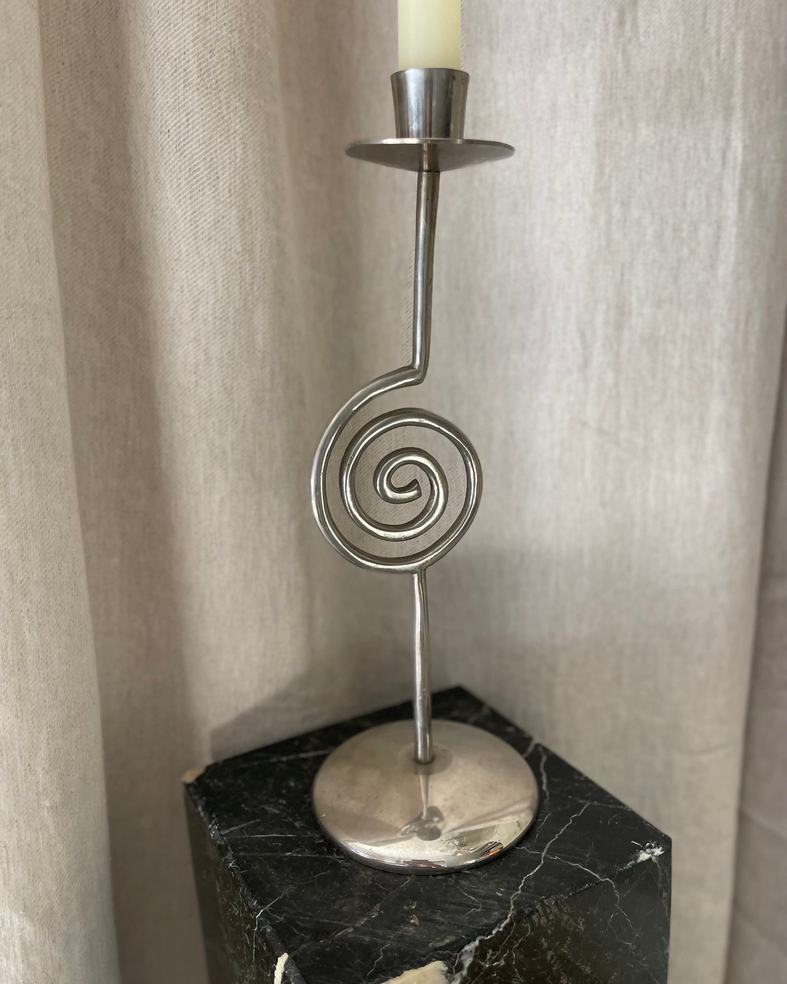 Vintage 1990s Chrome Candlestick