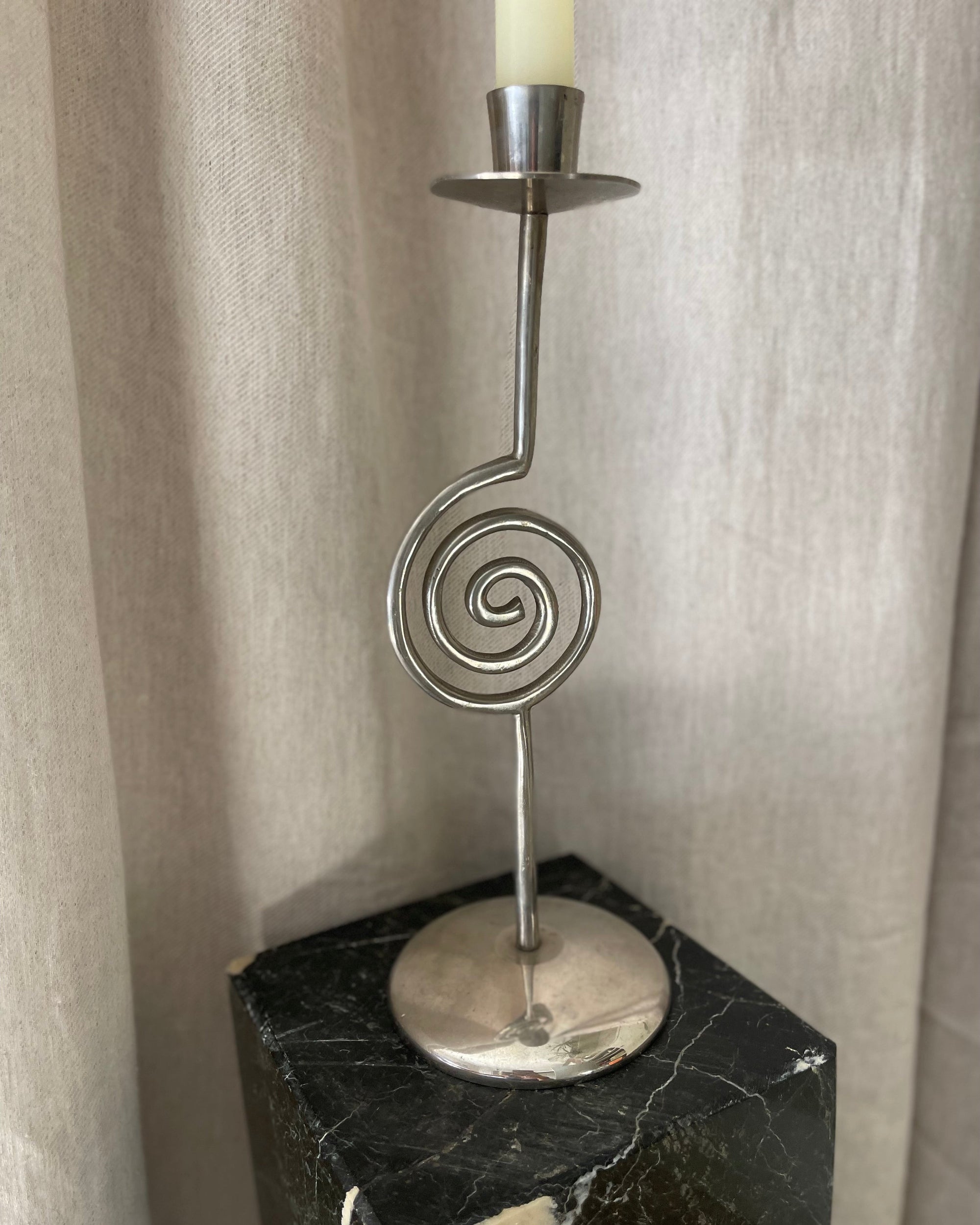 Vintage 1990s Chrome Candlestick