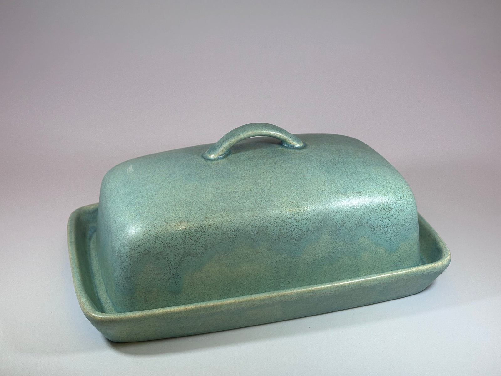 Cornish Copper Stoneware Butter Dish set