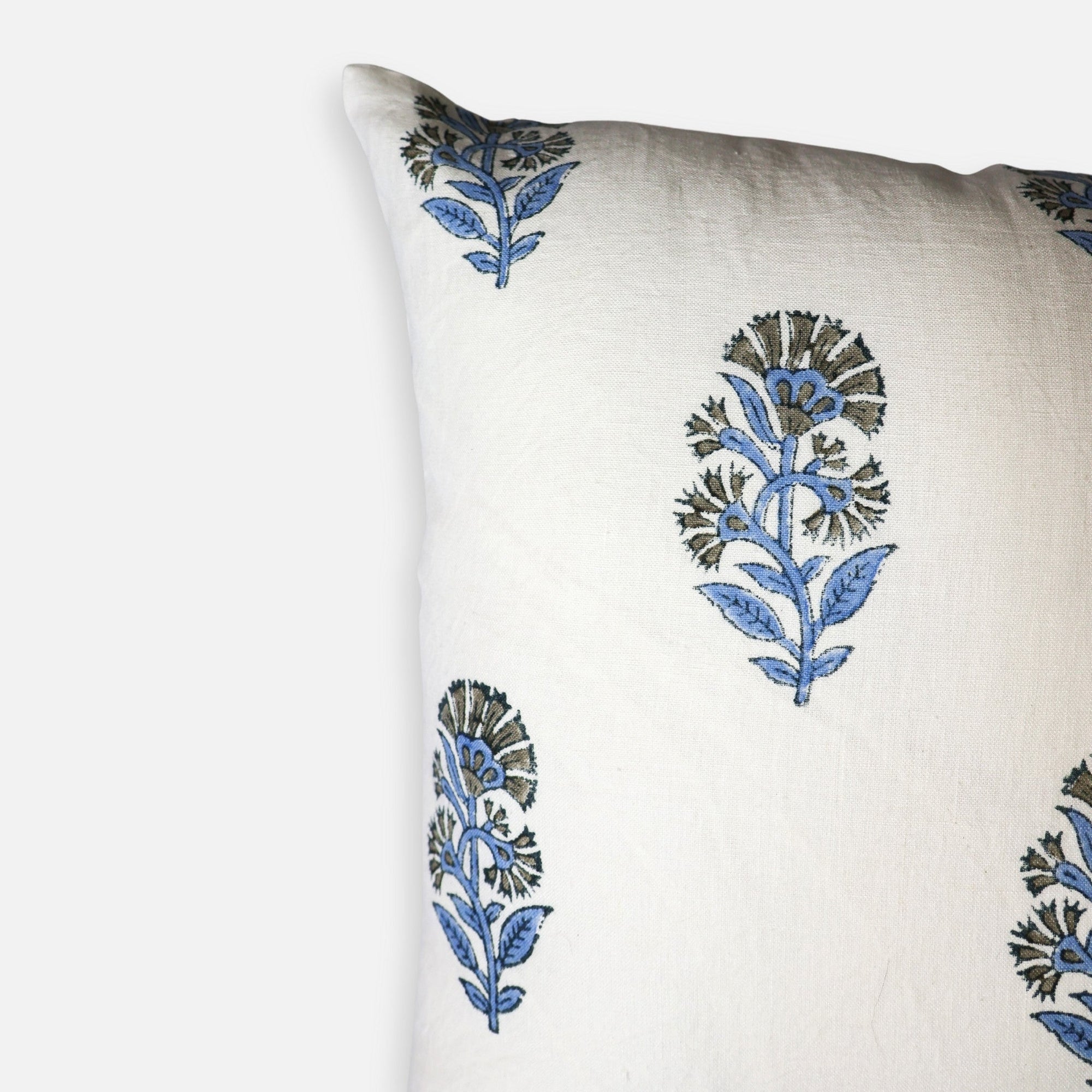 Begum Throw Pillow Cover - Cornflour Blue