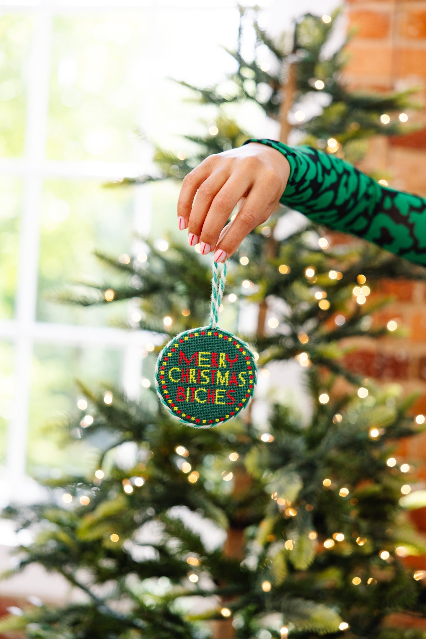 Needlepoint Ornament - Merry Christmas Bitches