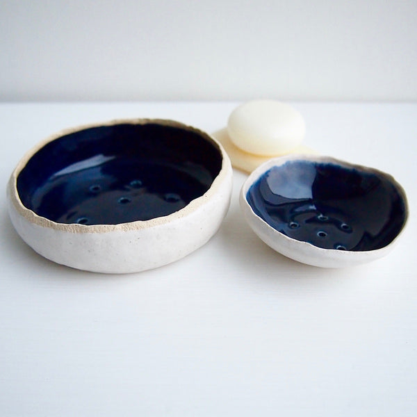 Handmade Royal Blue Ceramic Soap Dish