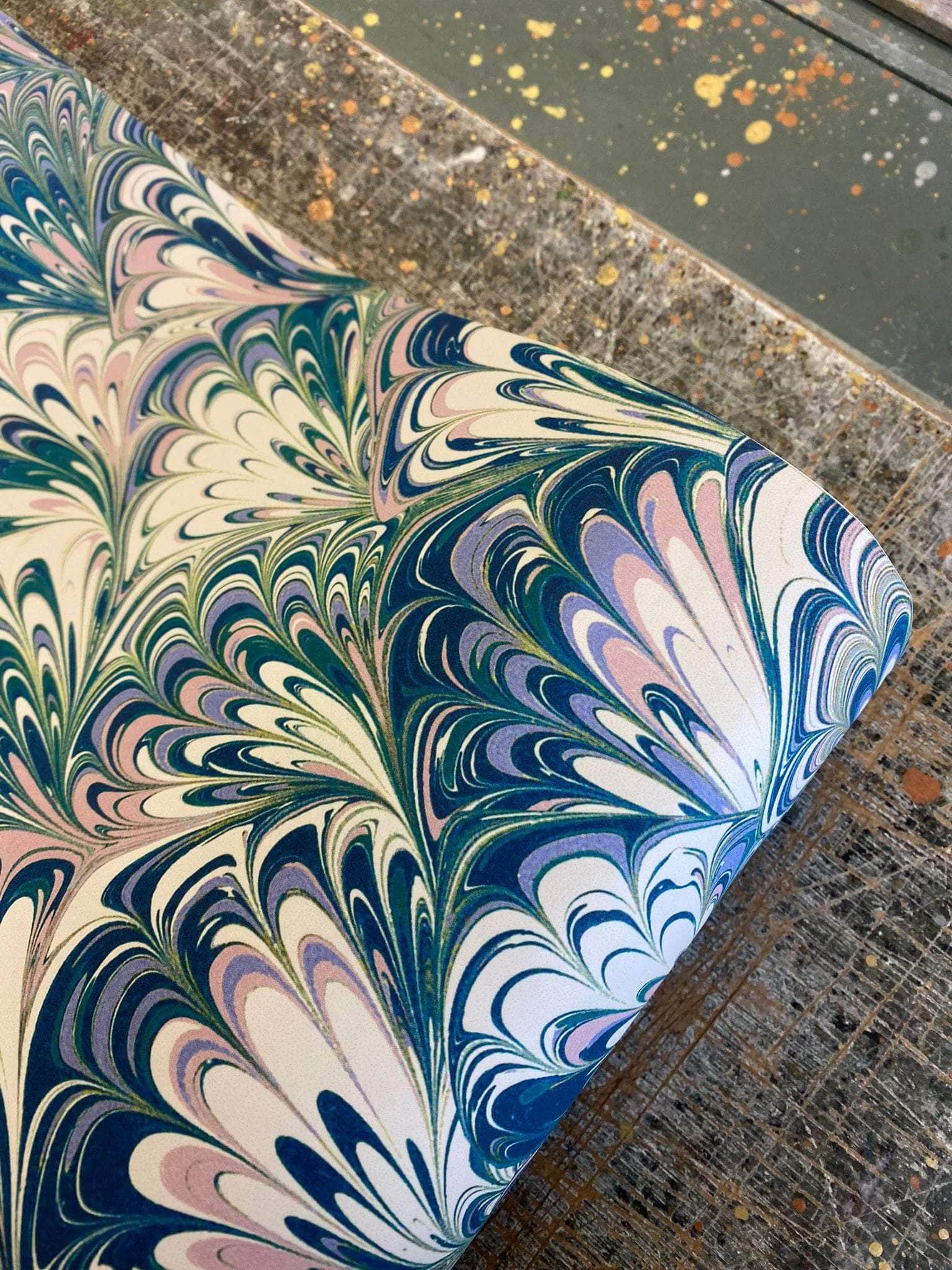 Marbled Wallpaper - 'Serpentine'  Col: Spring - Eco Non-Woven