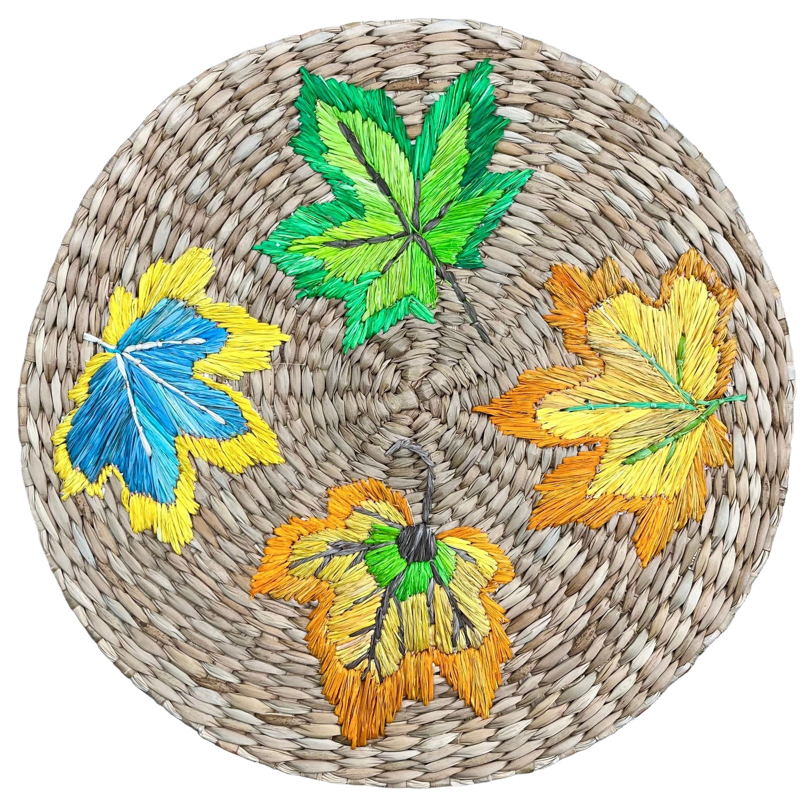’The Raffia Placemat’ - Autumn Leaves (pair)