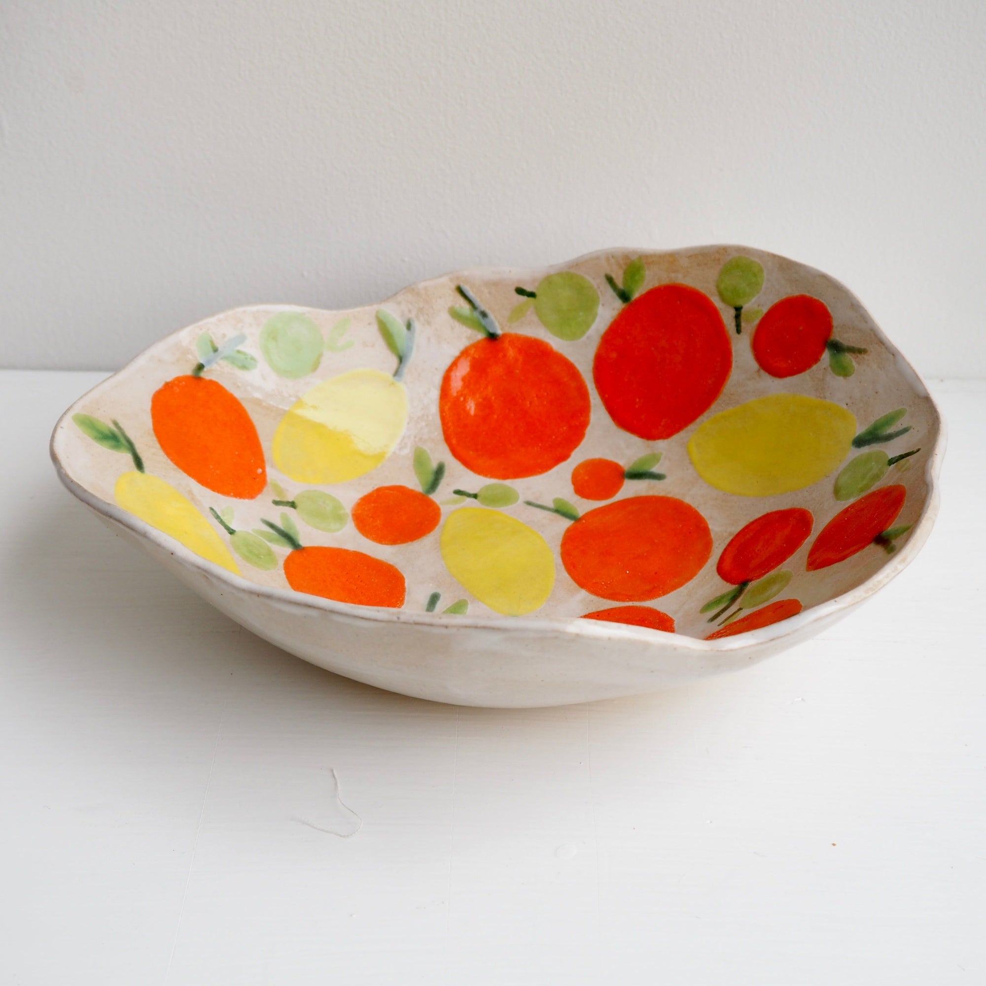 Handmade Ceramic Fruit Bowl with Oranges, Lemons and Limes