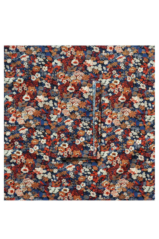 Reversible Wavy Napkin Set Made With Liberty Fabric Thorpe Rust & Strawberry Thief Spring Blue