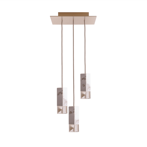 Lamp/One Marble Trio Ceiling Light