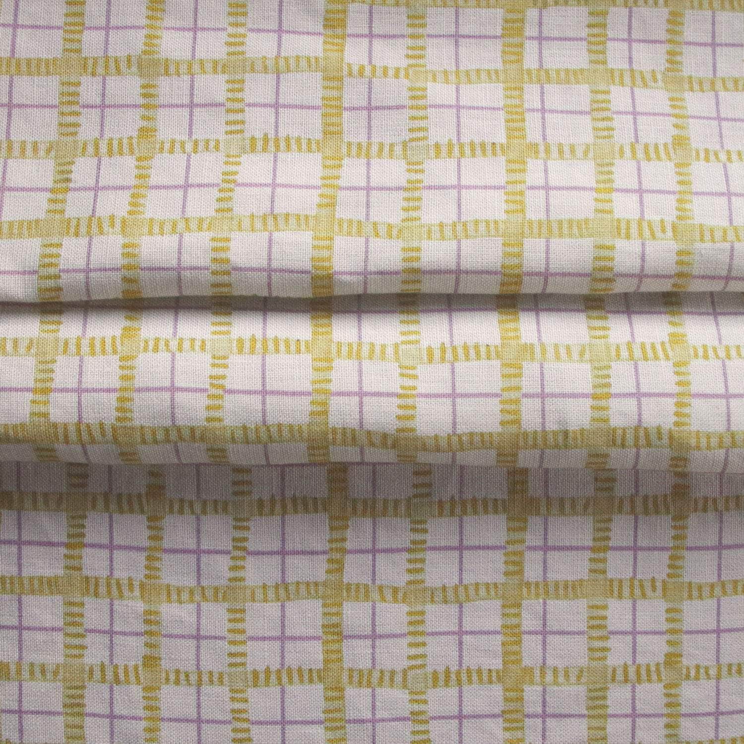 Printed Trellis Fabric - Yellow