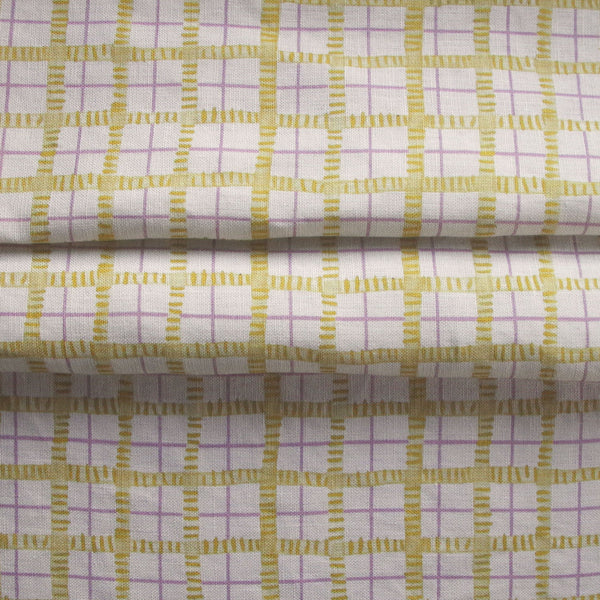 Printed Trellis Fabric - Yellow