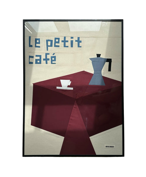 Le Petit Cafe Original Quilted Artwork in Frame