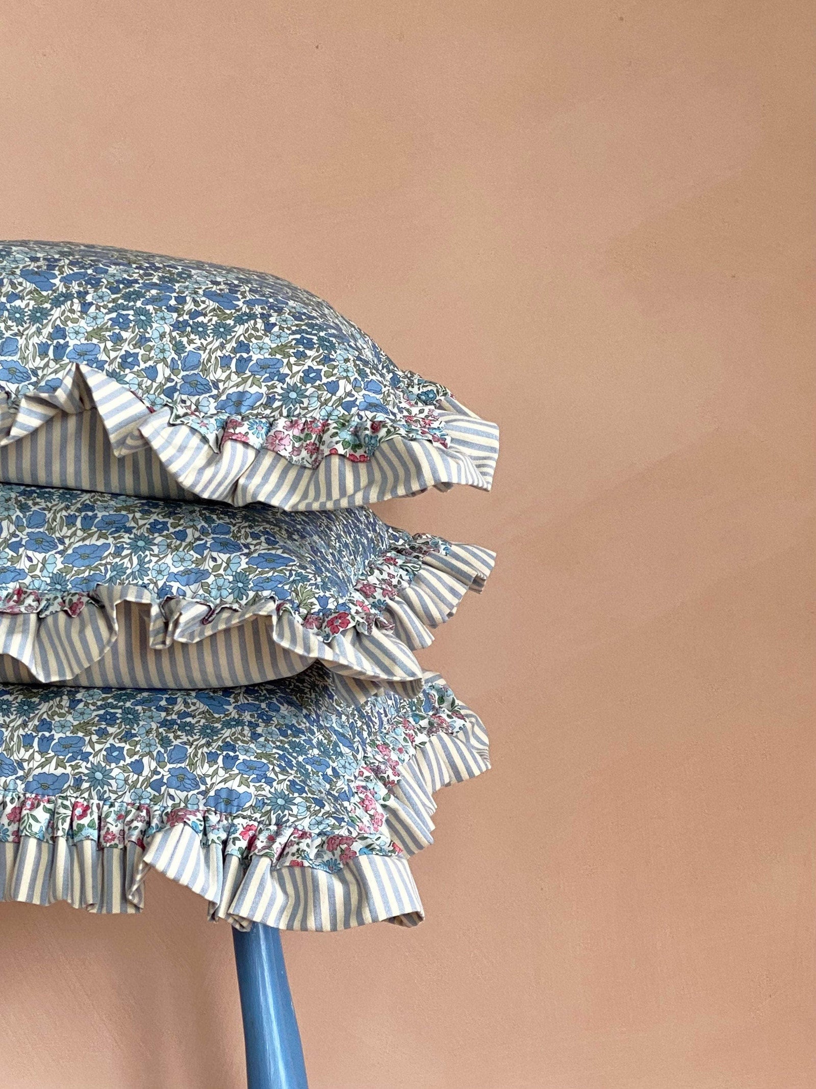 Double Ruffle Cushion made from Liberty Fabrics