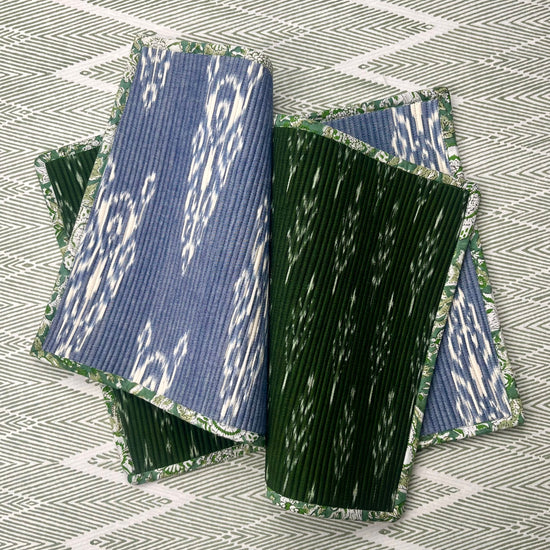 The Breakfast Ikat Placemat - Blue & Green