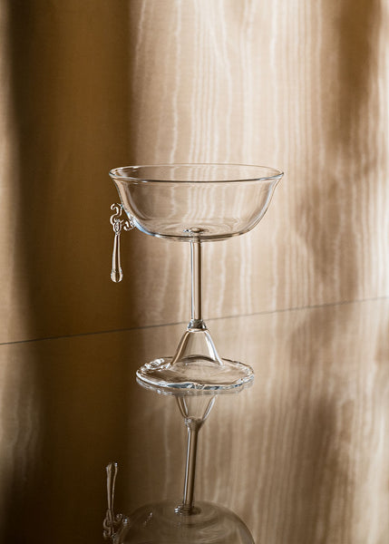 Sospesa Hand-Blown Coupe with Charm
