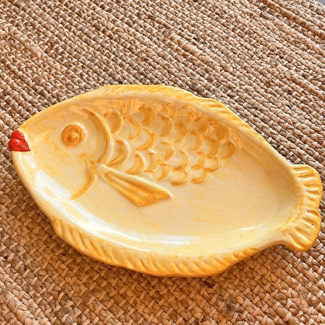 Baci Fish Platter 35 cm Yellow