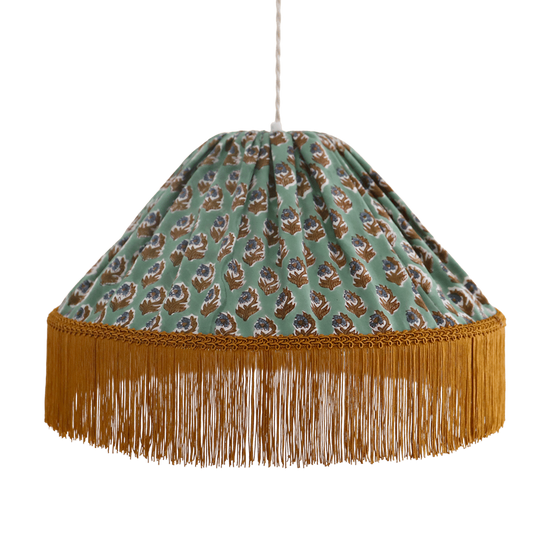 Conical Pendant Light Bella Printed “Bohemian Flora”