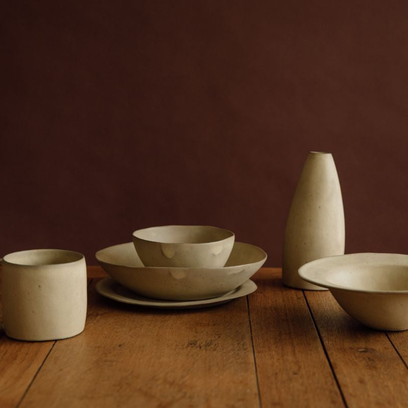 Yukina Omori Deep Plate (Light Beige / Dark Beige)